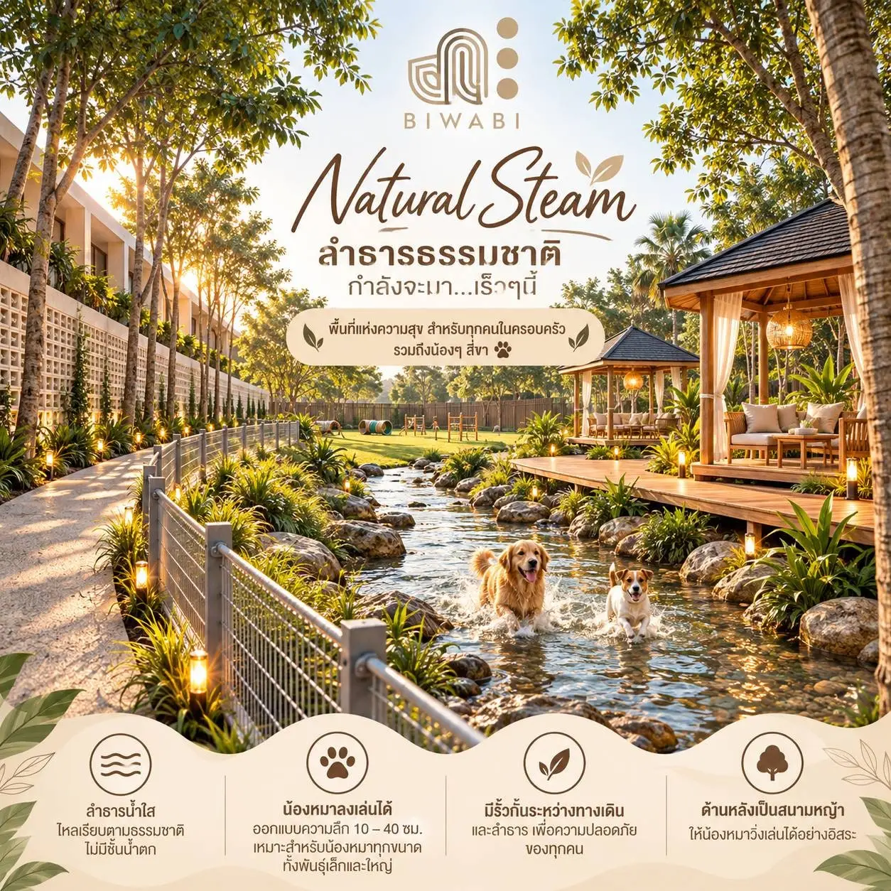 Concept poster for the upcoming Biwabi Natural Stream (not yet open)